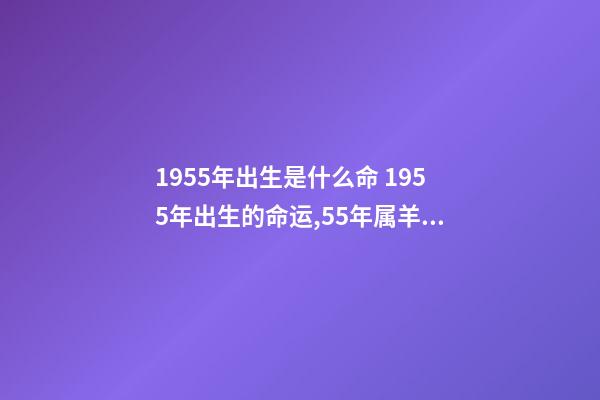 1955年出生是什么命 1955年出生的命运,55年属羊的人的一生运势-第1张-观点-玄机派